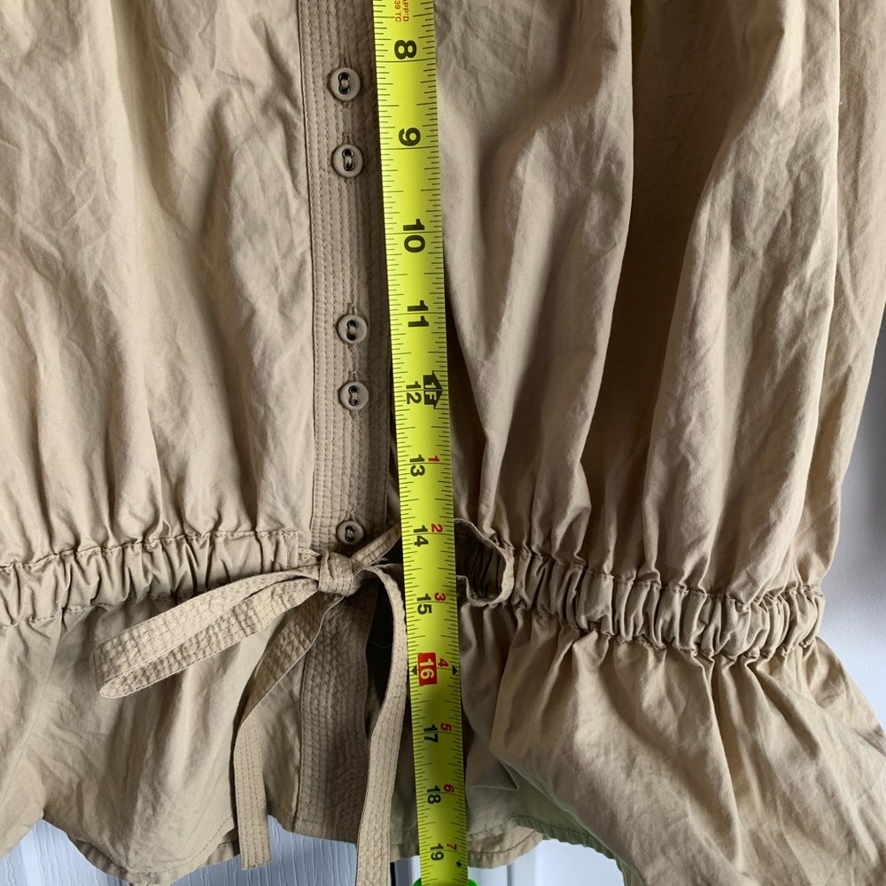 Ulla Johnson Tan Button-Up Minnie Peplum Blouse - Picture 11 of 12